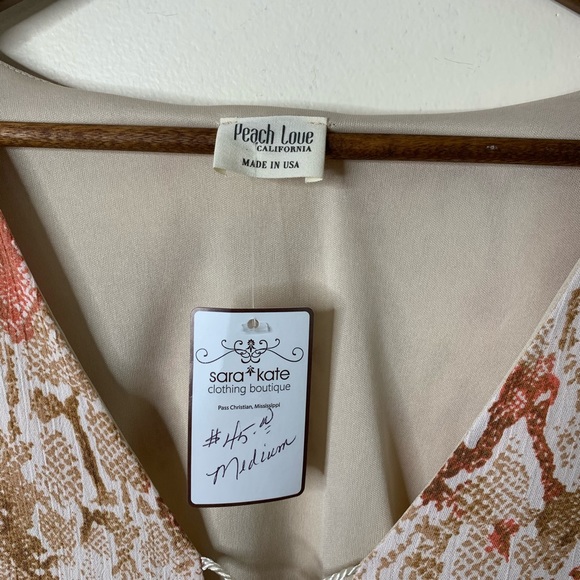 Peach Love California Snake Print Blouse, NWOT - Picture 4 of 6